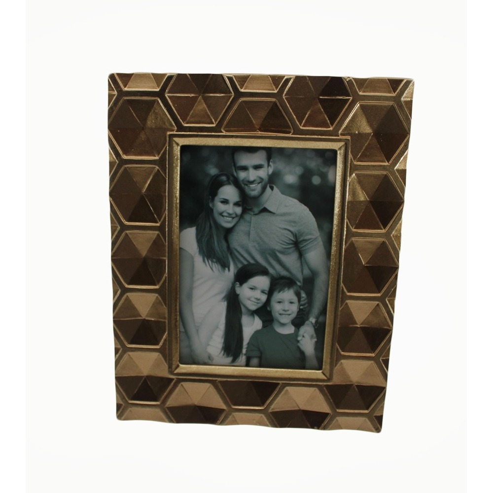 2 pcs Gold Geometric Honeycomb Picture‎ Frame 4x6 Modern  Tabletop Decor